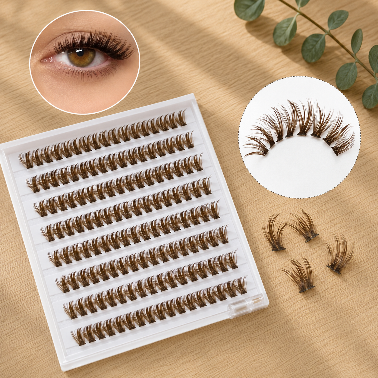 Brown Lash Clusters