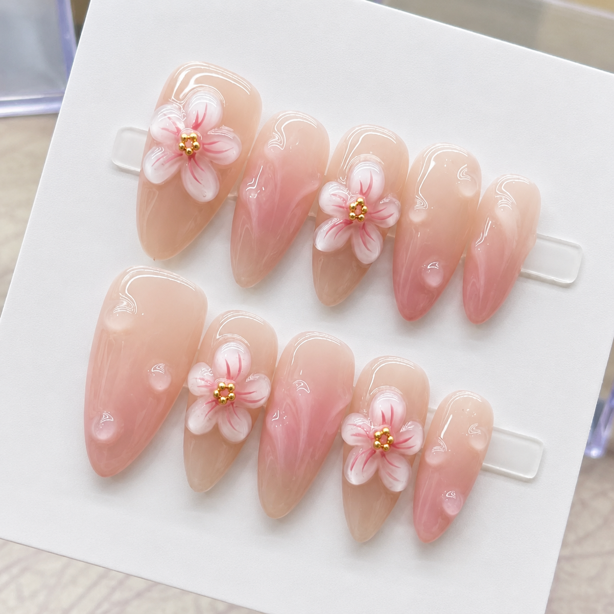 Handmade 3D Gel Press On Nail Sets