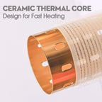 Ceramic thermal core with gold exterior and beige interior on a white background