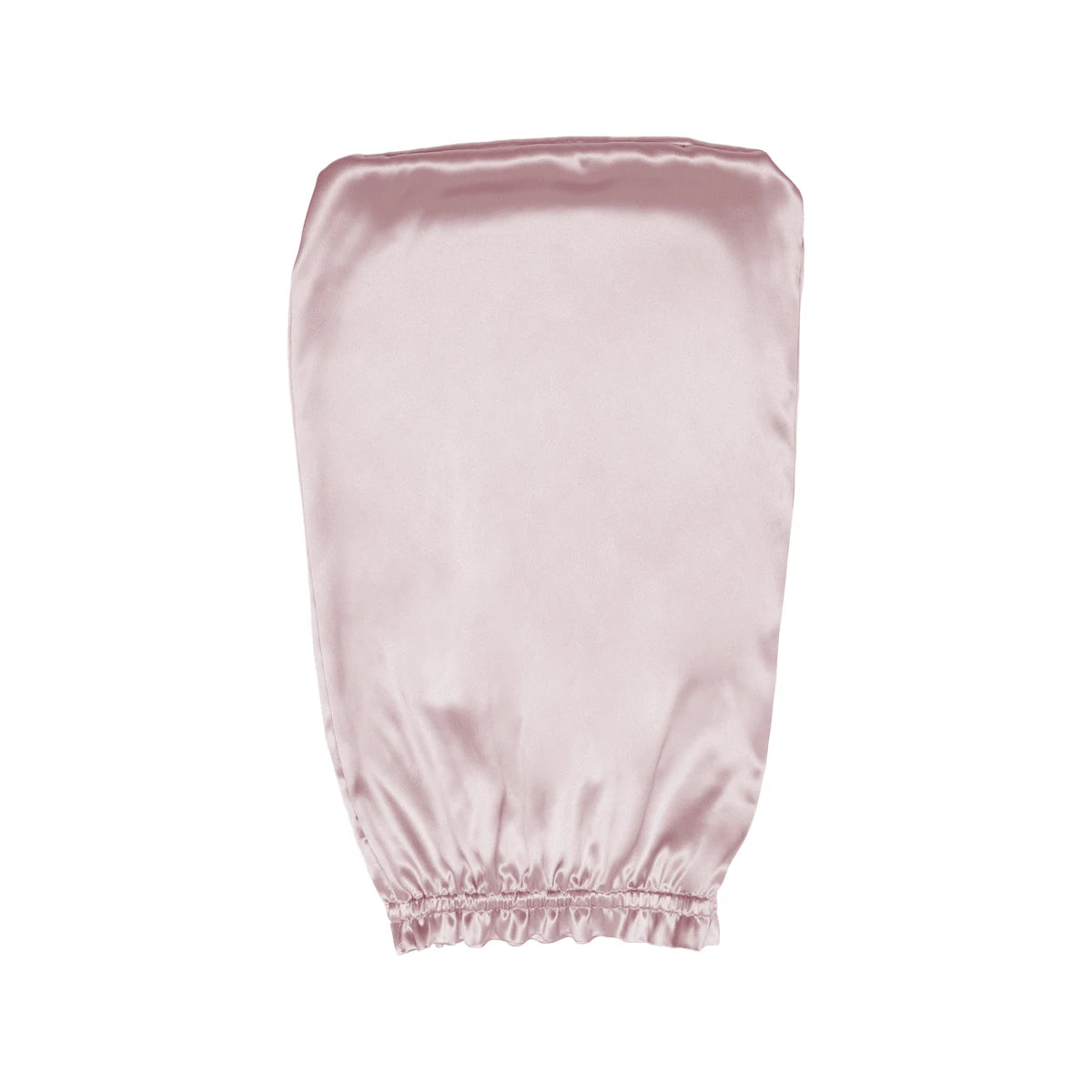 Pink pure mulberry silk bonnet headscarf on white background 