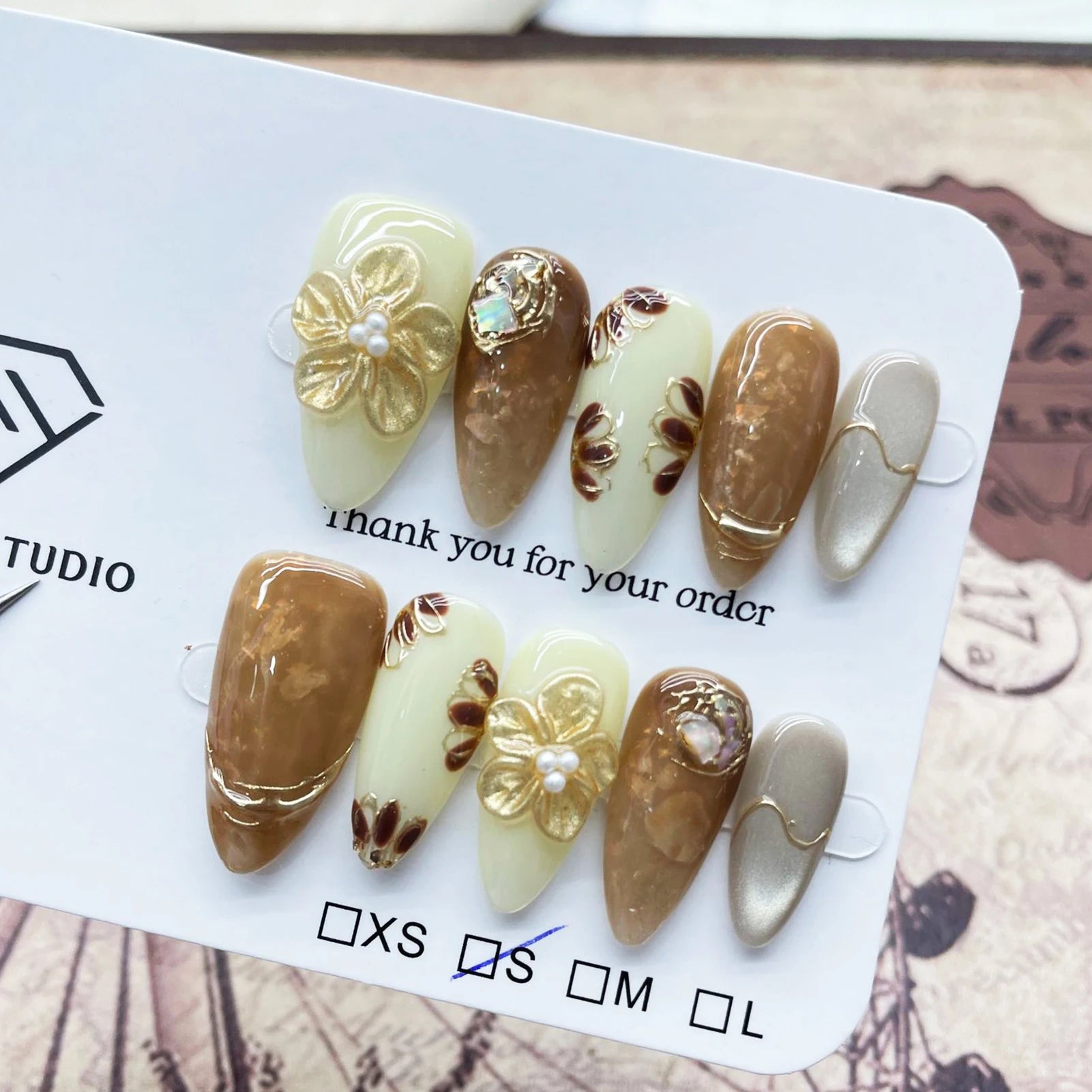 Handmade 3D Gel Press On Nail Sets