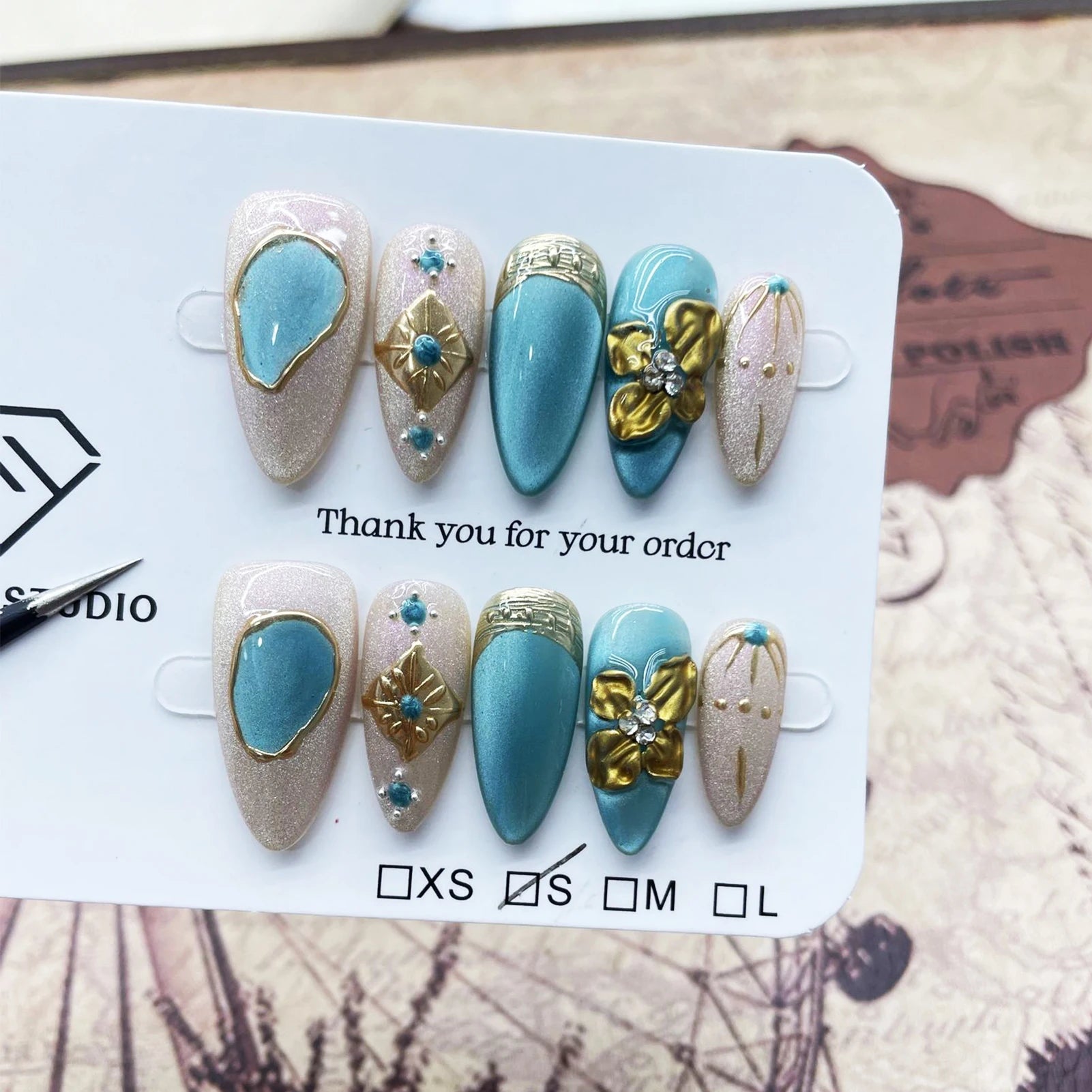 Handmade 3D Gel Press On Nail Sets