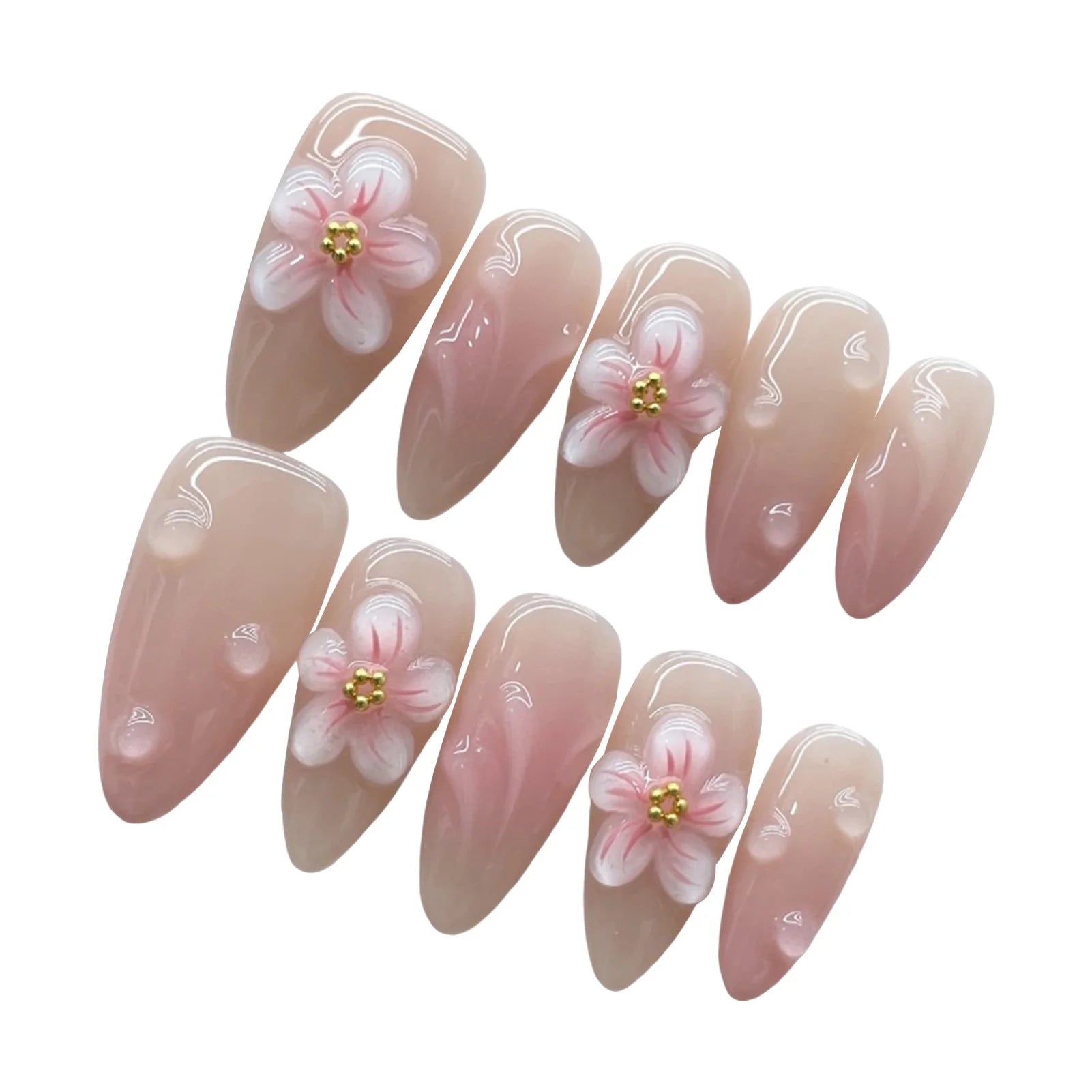 Handmade 3D Gel Press On Nail Sets