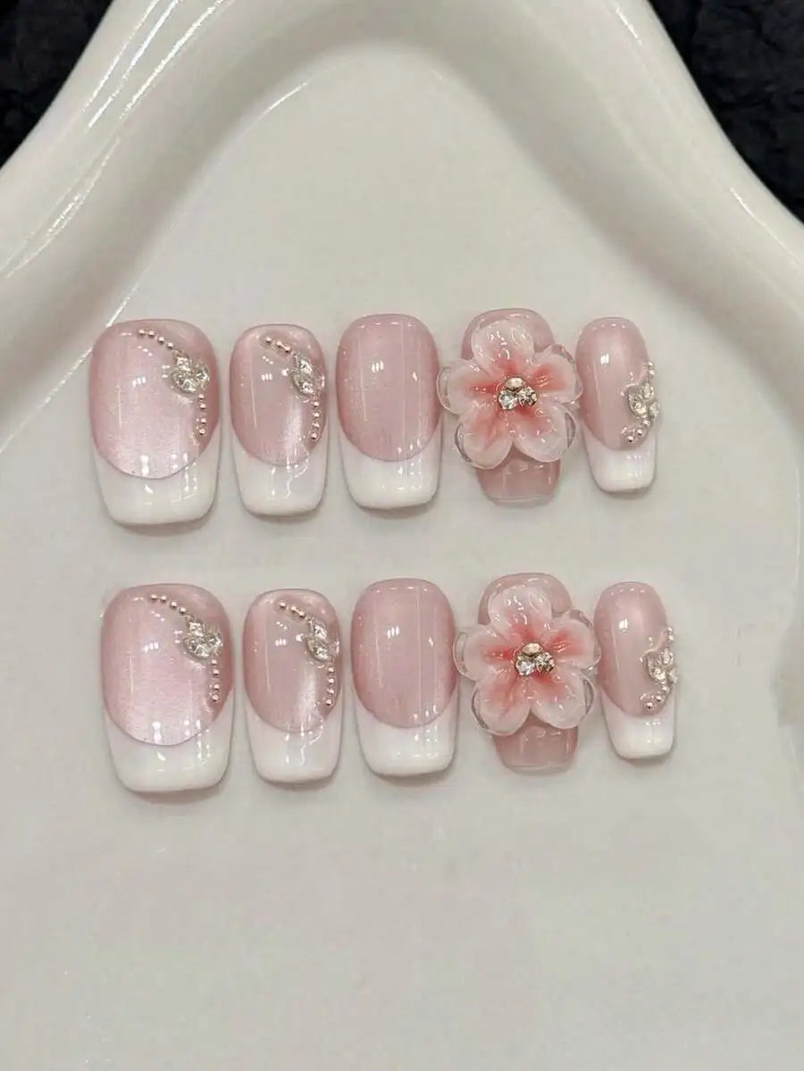 Handmade 3D Cat Eye Press On Nail Set