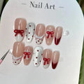 Handmade 3D Bow Press On Nail Set