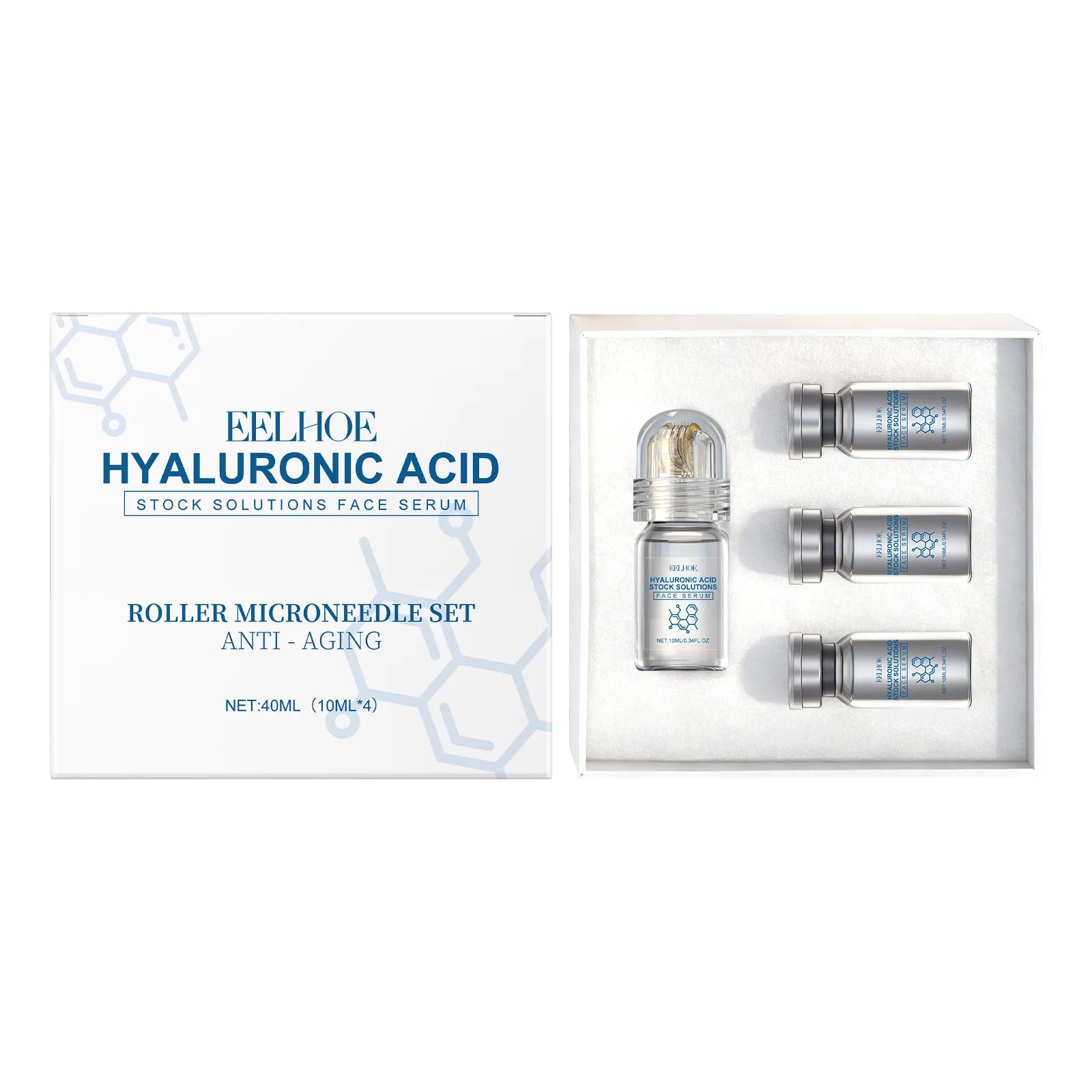 Hyaluronic Acid Microneedle Roller Serum Set