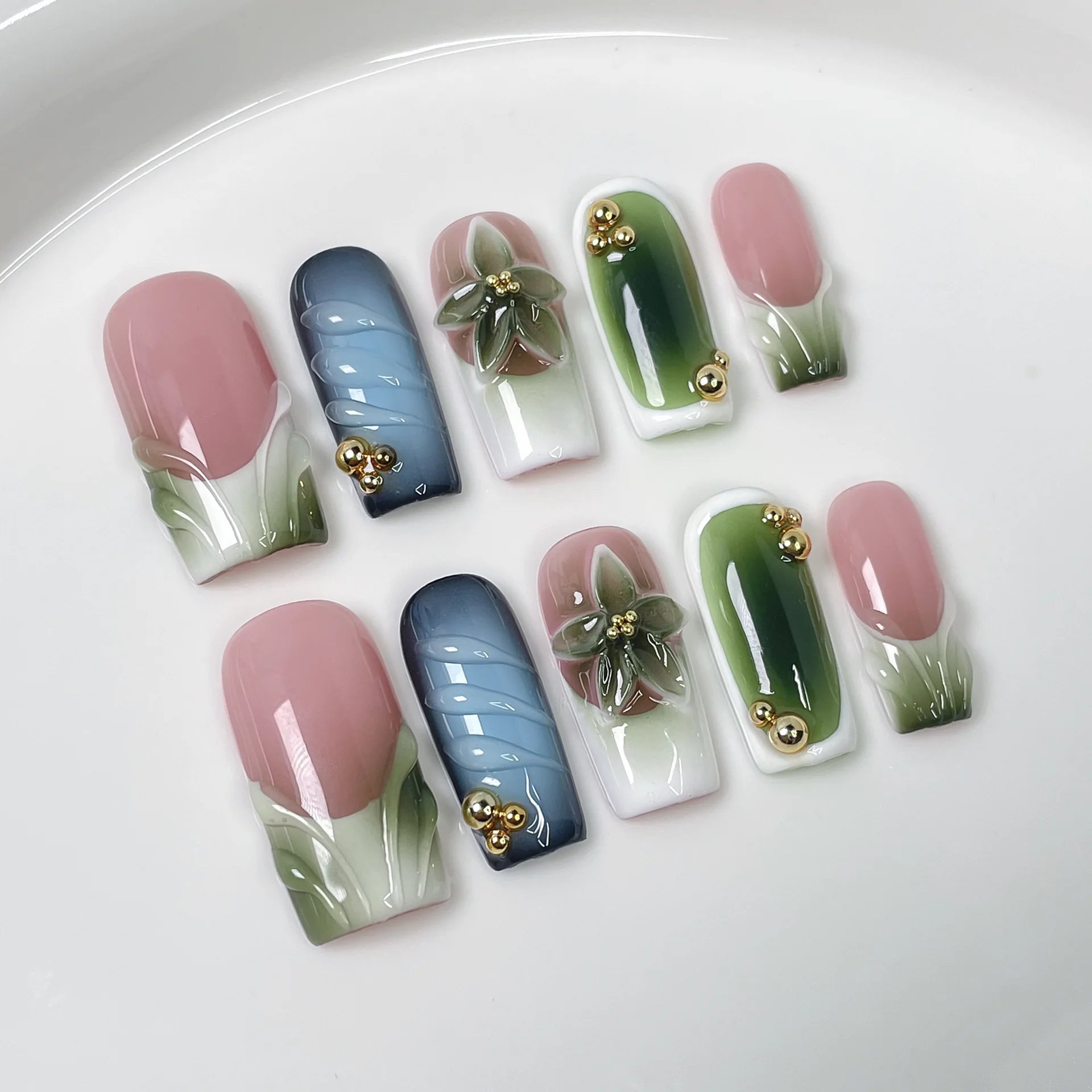 Handmade Baddie 3D Gel Press On Nail Set