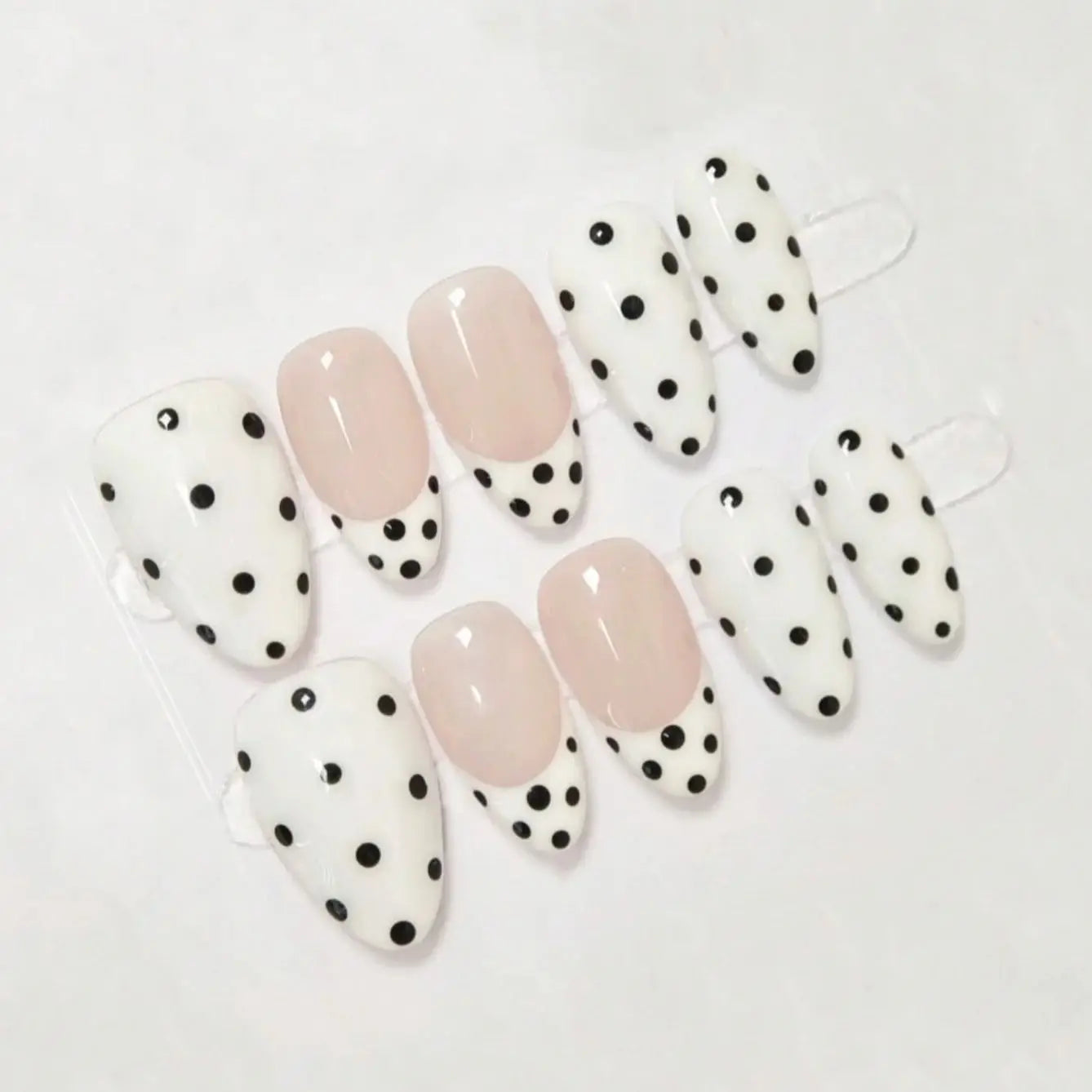 Handmade Polka Dot Gel Press On Nail Set