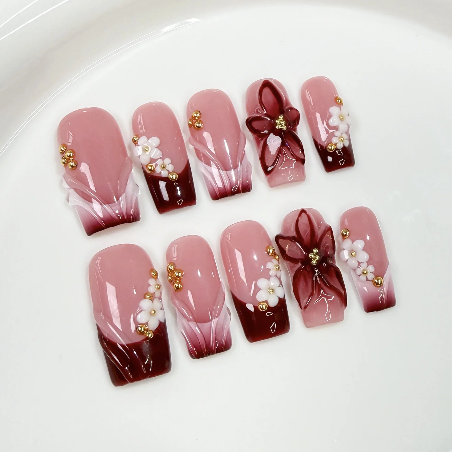 Handmade Baddie 3D Gel Press On Nail Set