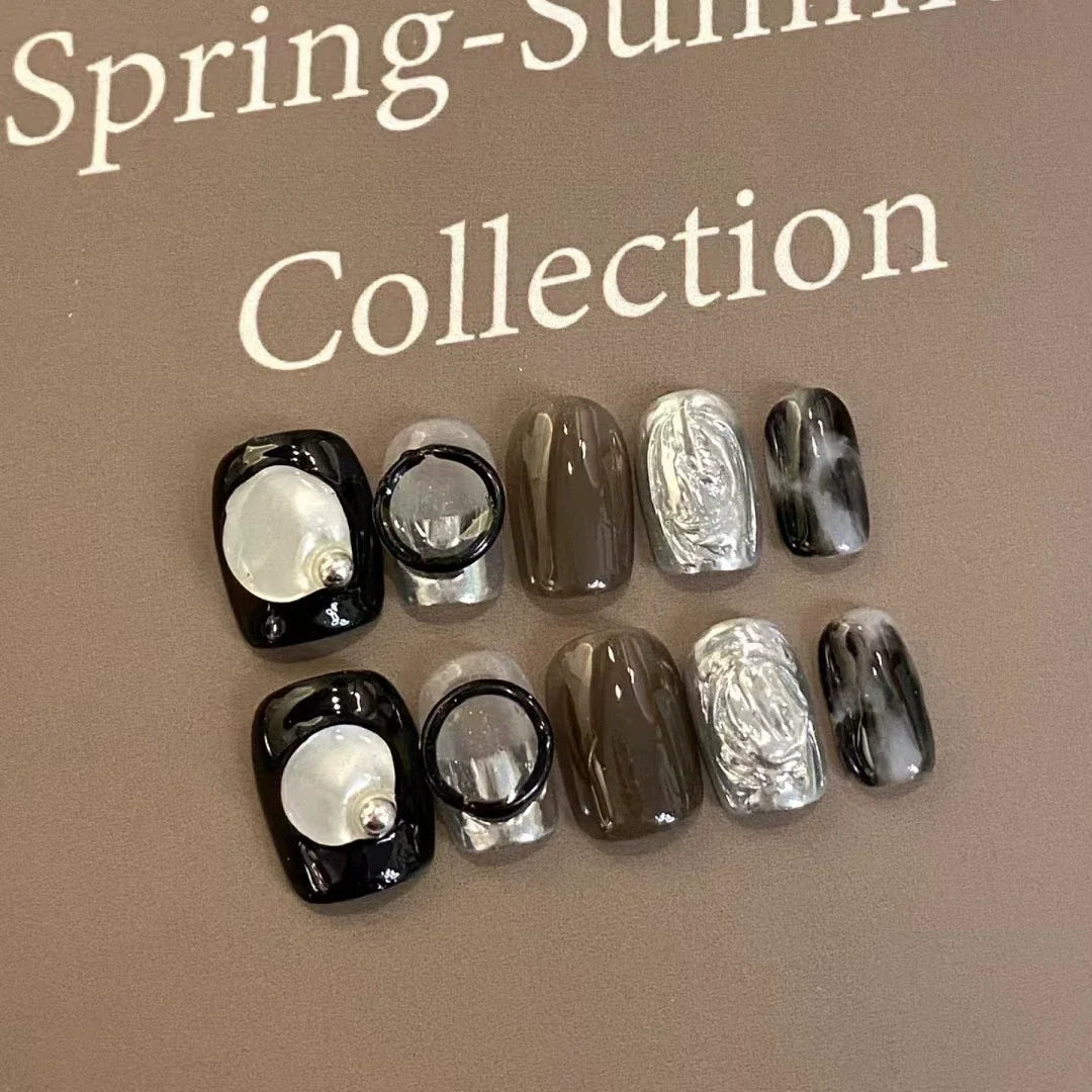 Handmade 3D Gel Press On Nail Set