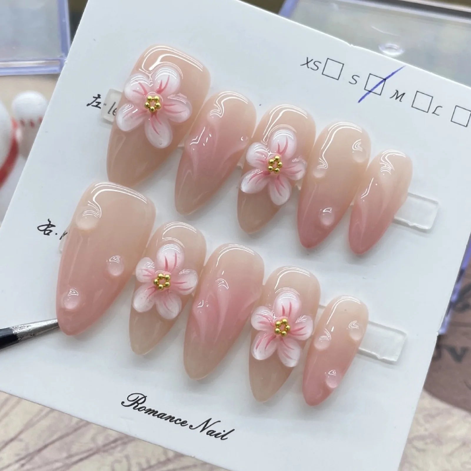 Handmade 3D Gel Press On Nail Sets