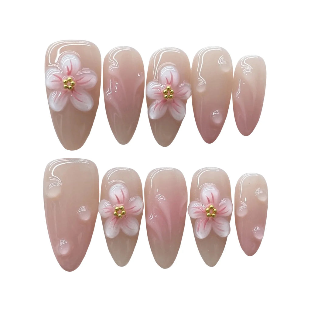Handmade 3D Gel Press On Nail Sets