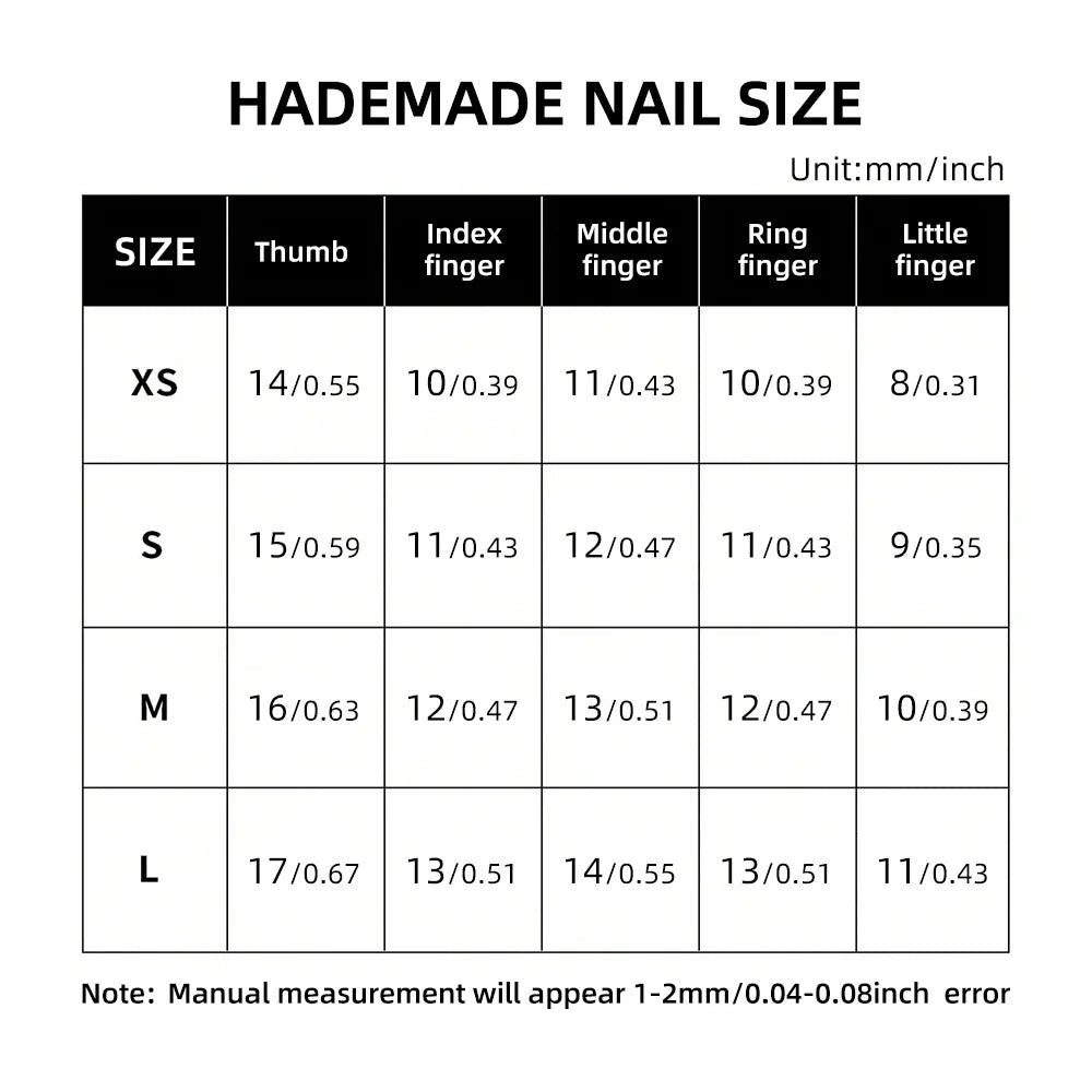 Handmade 3D Gel Press On Nail Set