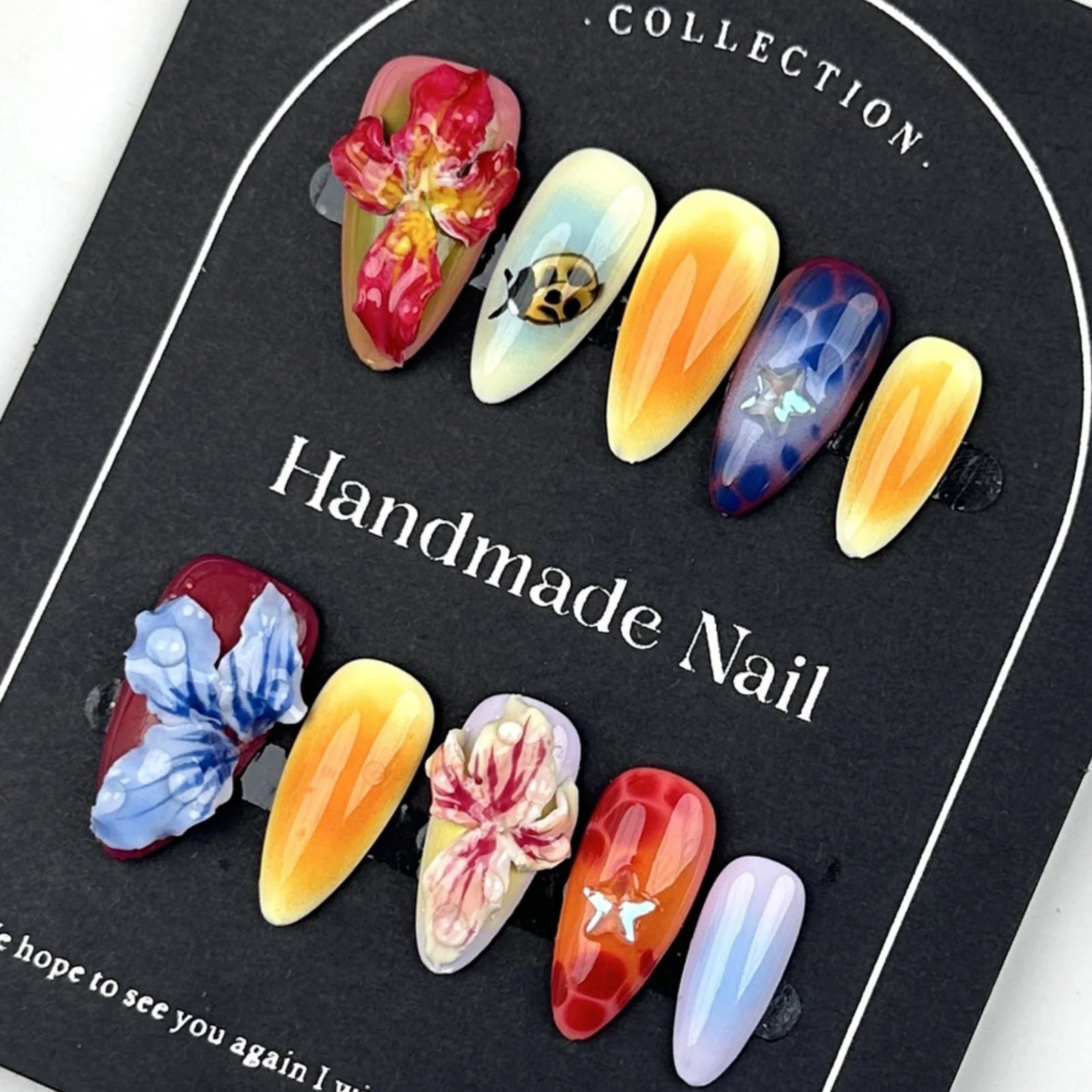 Handmade 3D Gel Press On Nail Set
