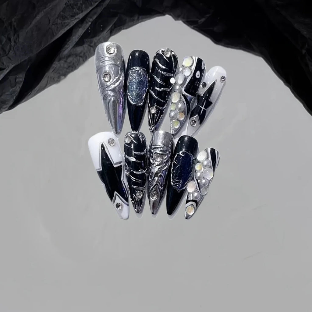 Handmade 3D Gel Press On Nail Set