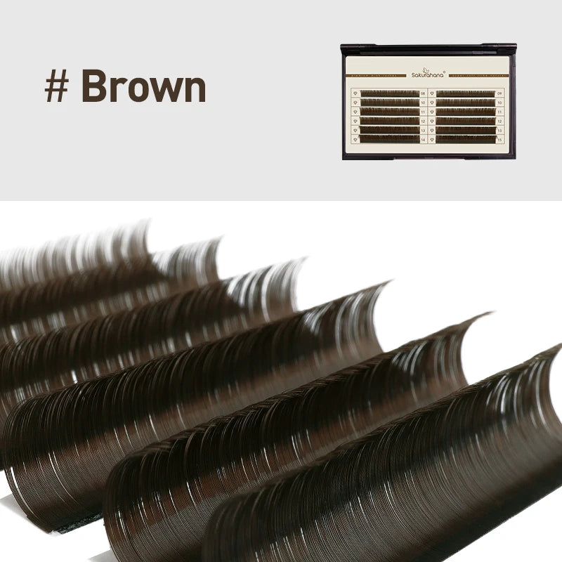 Brown, Caramel, Red Brown, Individual Eyelash Extensions