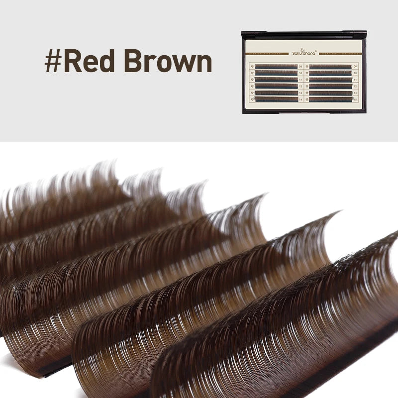 Brown, Caramel, Red Brown, Individual Eyelash Extensions