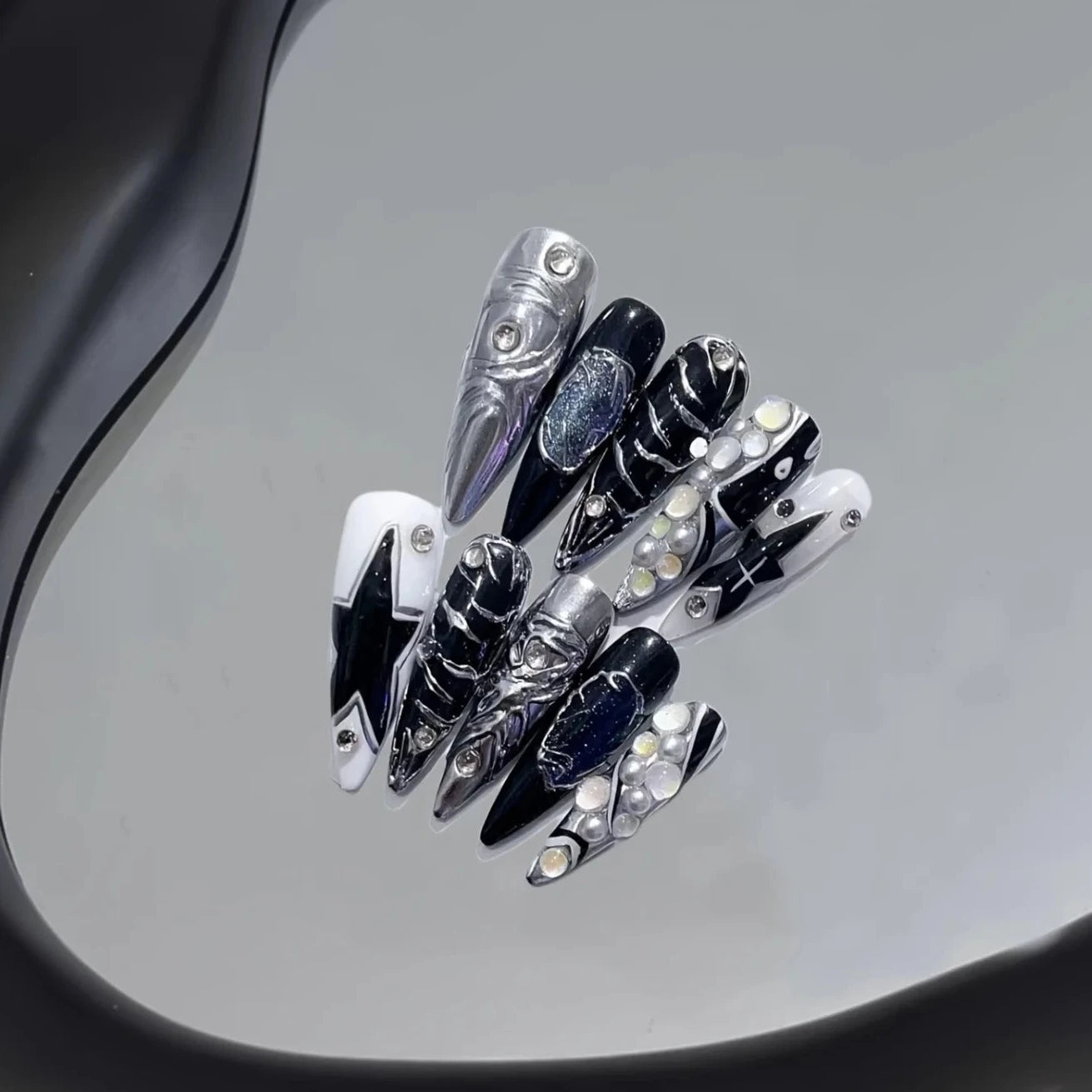 Handmade 3D Gel Press On Nail Set
