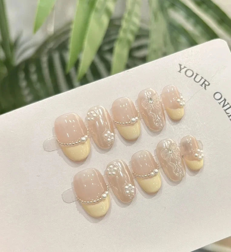 Handmade 3D Gel Press On Nail Set