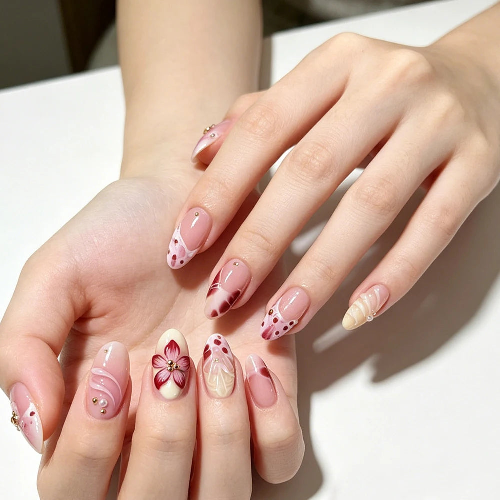 Handmade 3D Gel Press On Nail Set