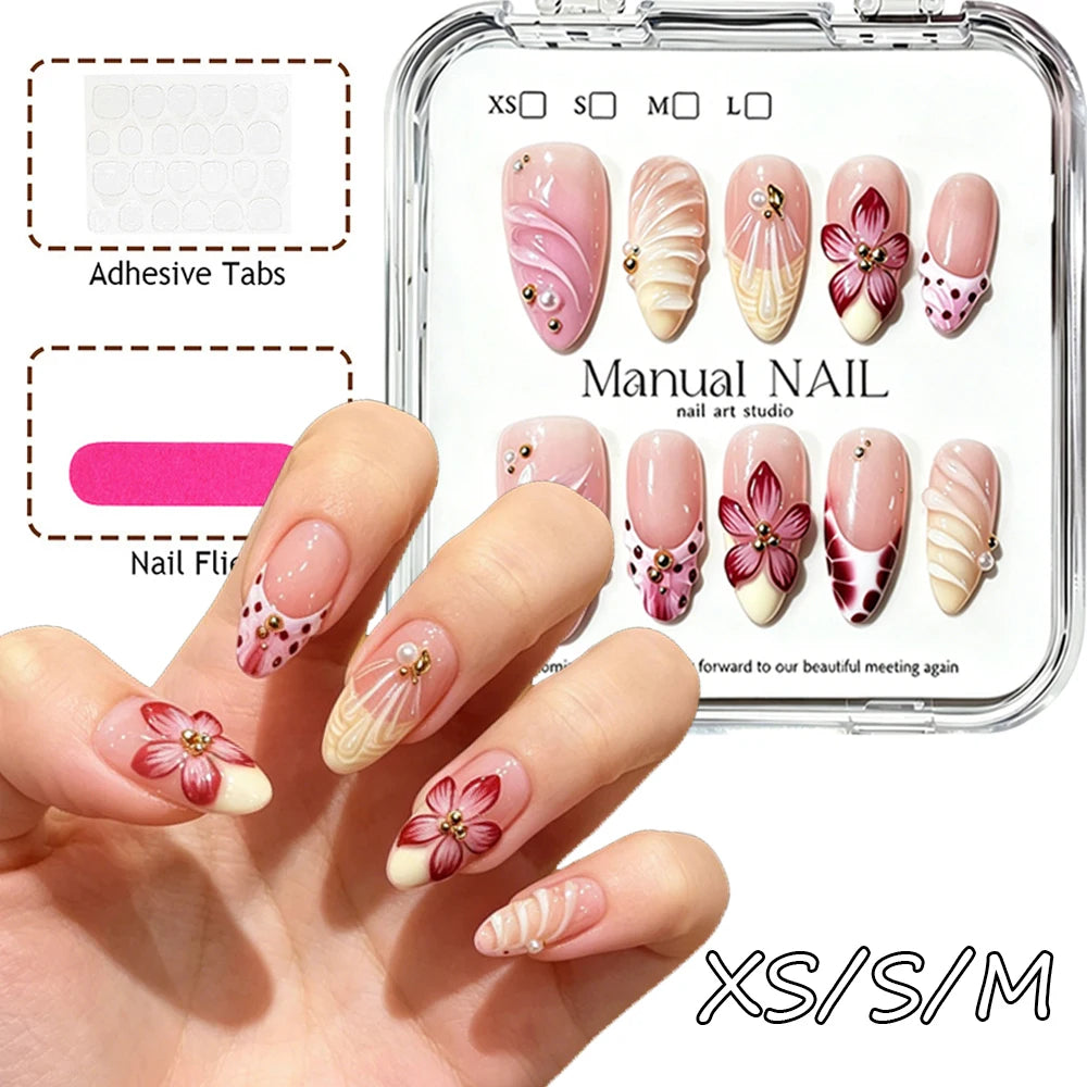 Handmade 3D Gel Press On Nail Set