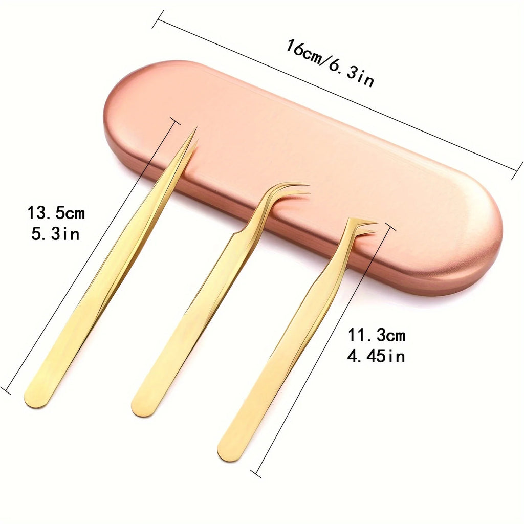 High Precision Lash Tweezers Set