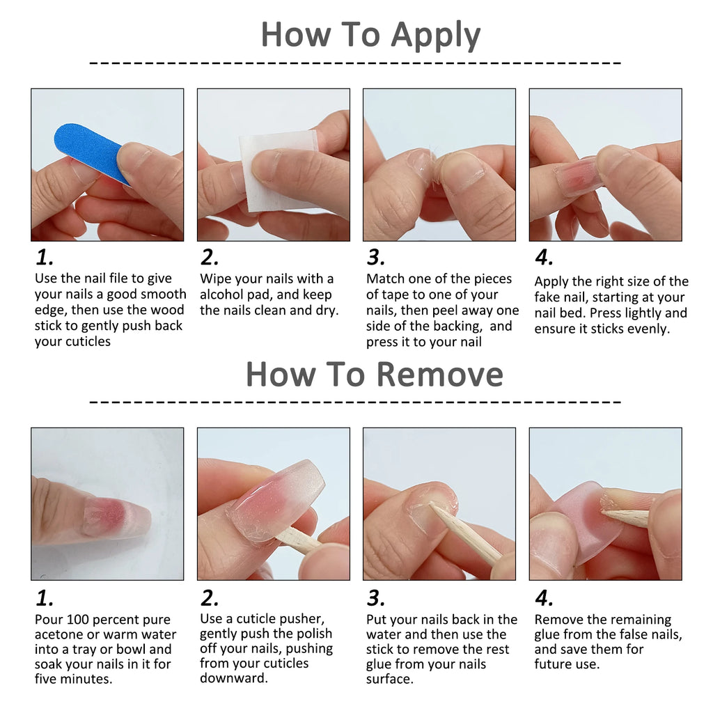Handmade 3D Gel Press On Nail Set