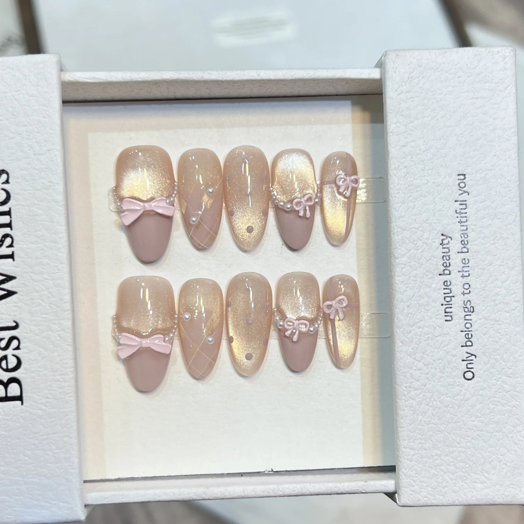 Handmade 3D Gel Press On Nail Set
