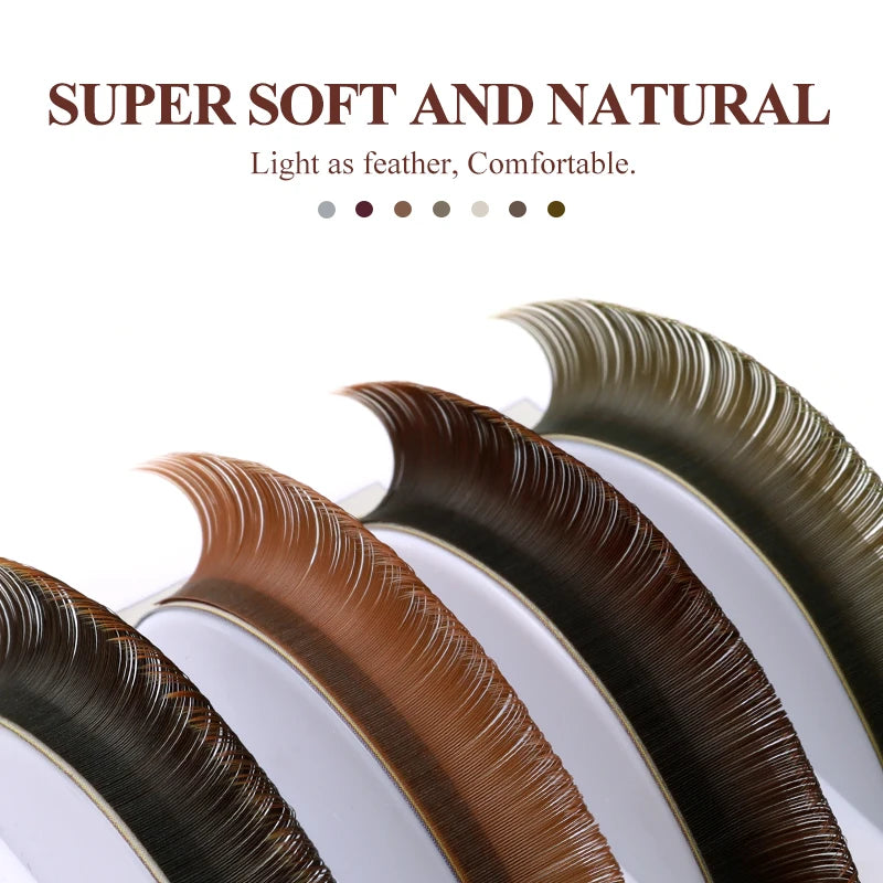 Brown, Caramel, Red Brown, Individual Eyelash Extensions