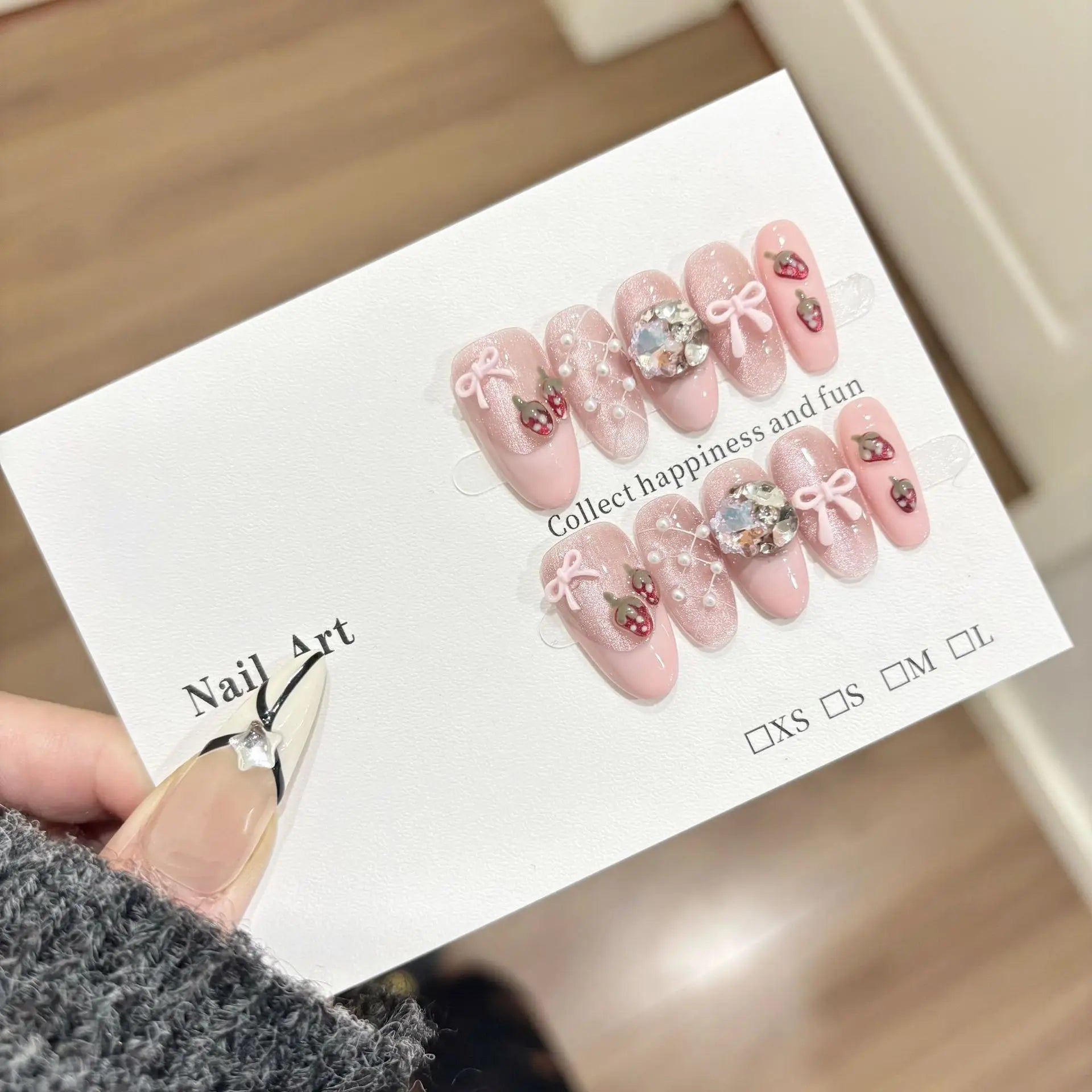 Handmade 3D Gel Press On Nail Set
