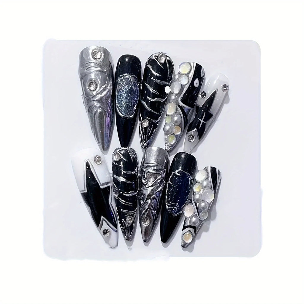 Handmade 3D Gel Press On Nail Set
