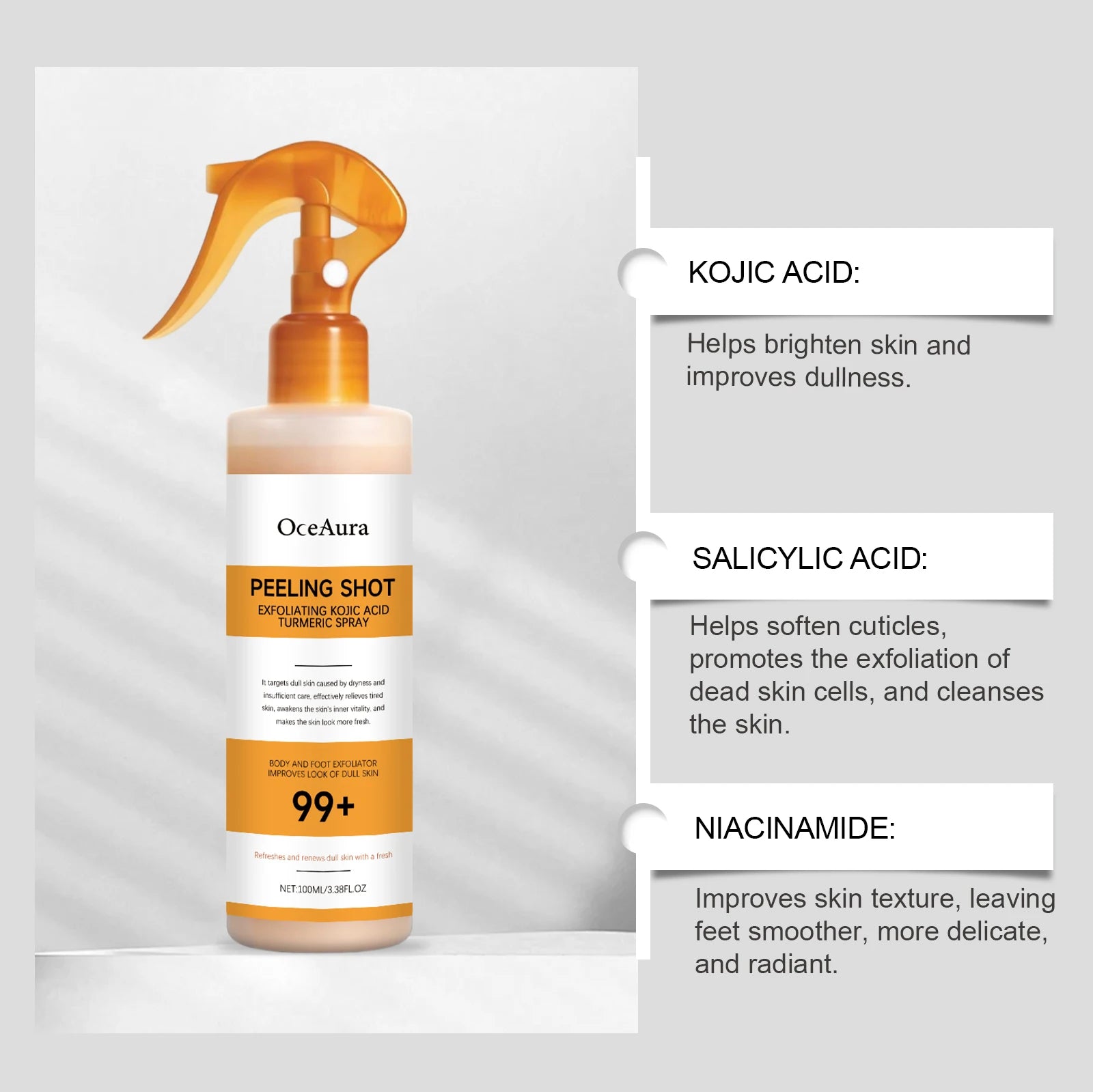 Kojic Acid & Turmeric - Peel Shot Serum & Spray