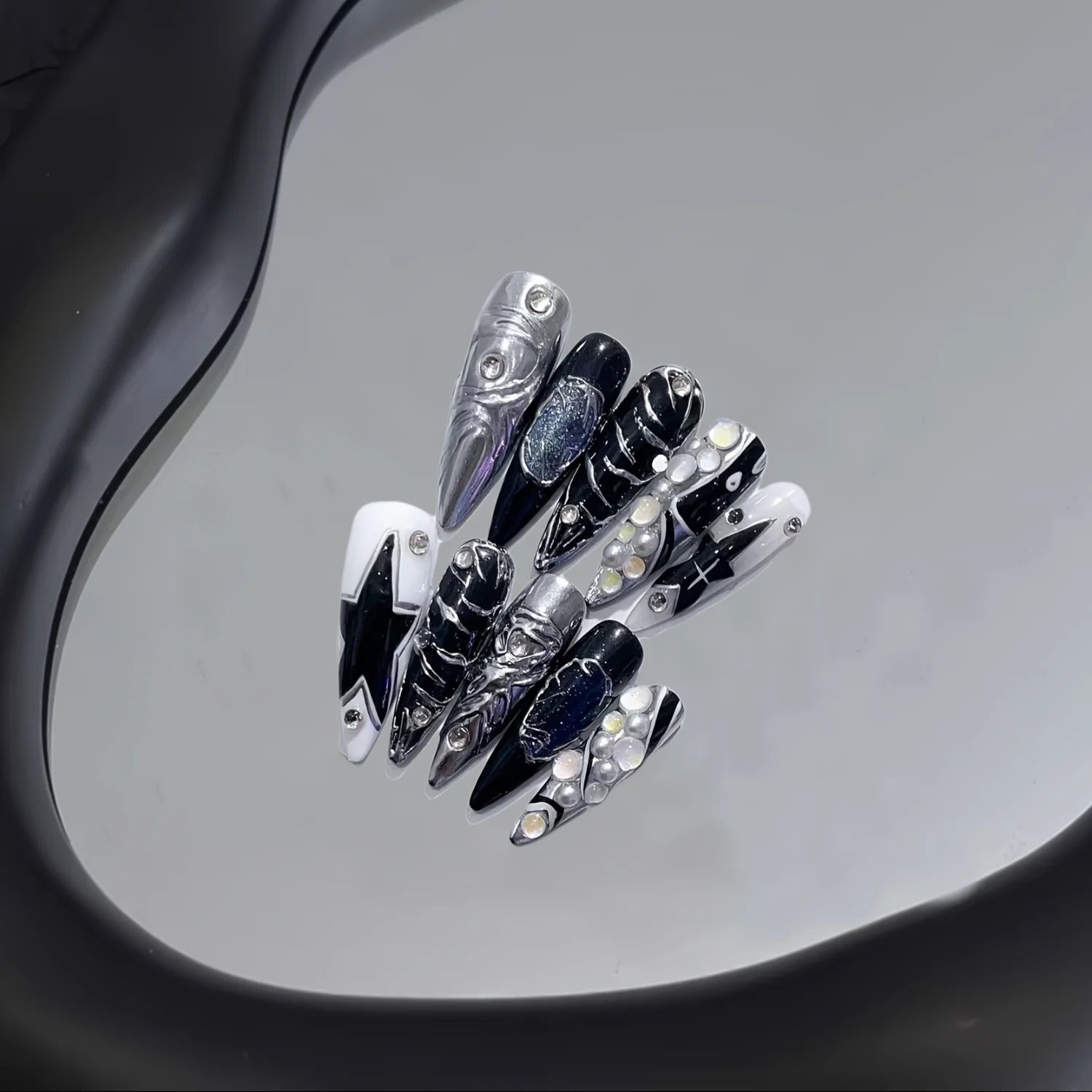 Handmade 3D Gel Press On Nail Set